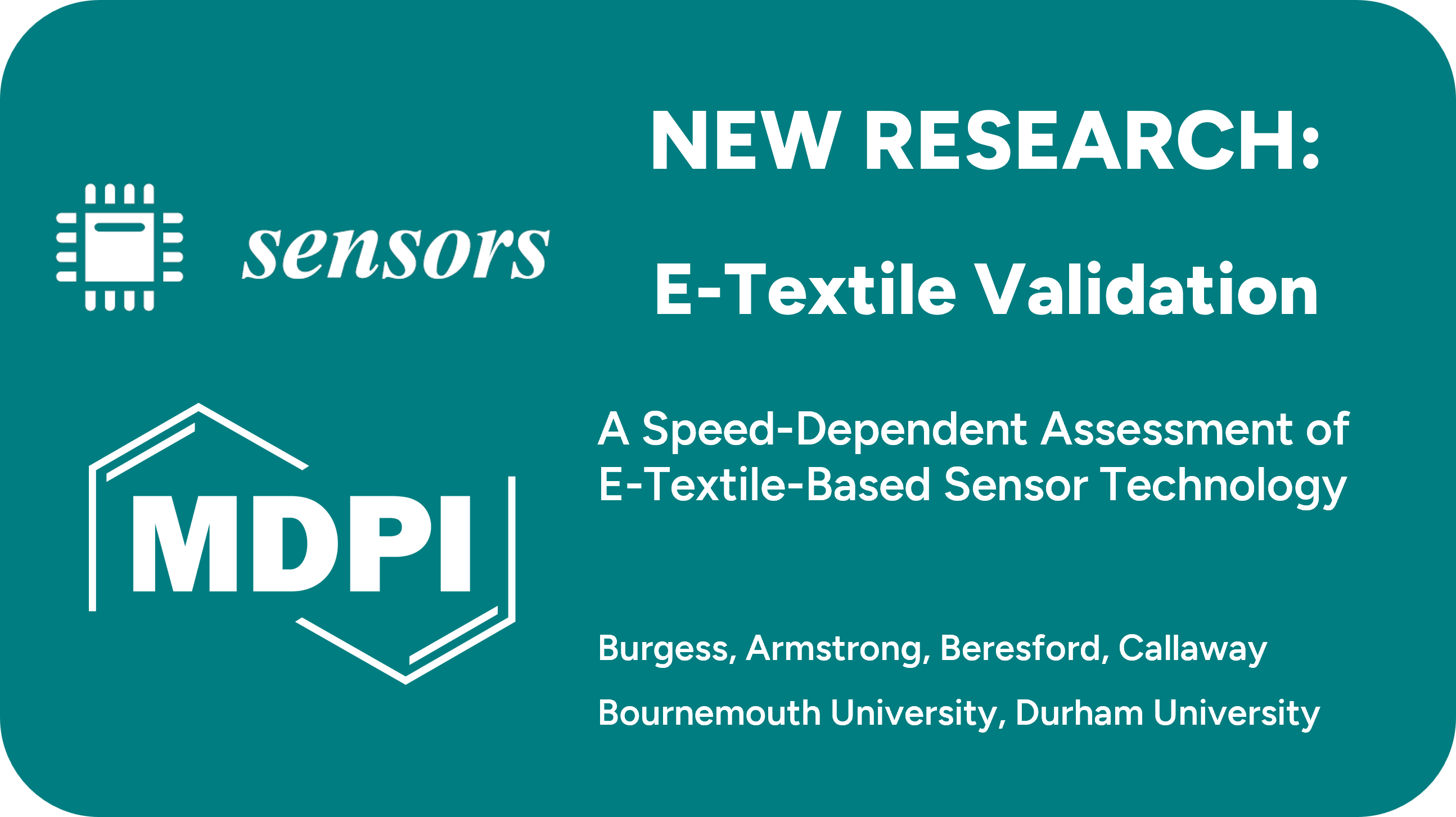 Citation card for the Sensors paper on speed-dependent validation of the Prevayl e-textile heart rate monitor